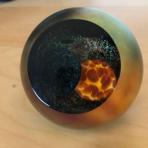 Glass eye studio solar eclipse glass paperweight